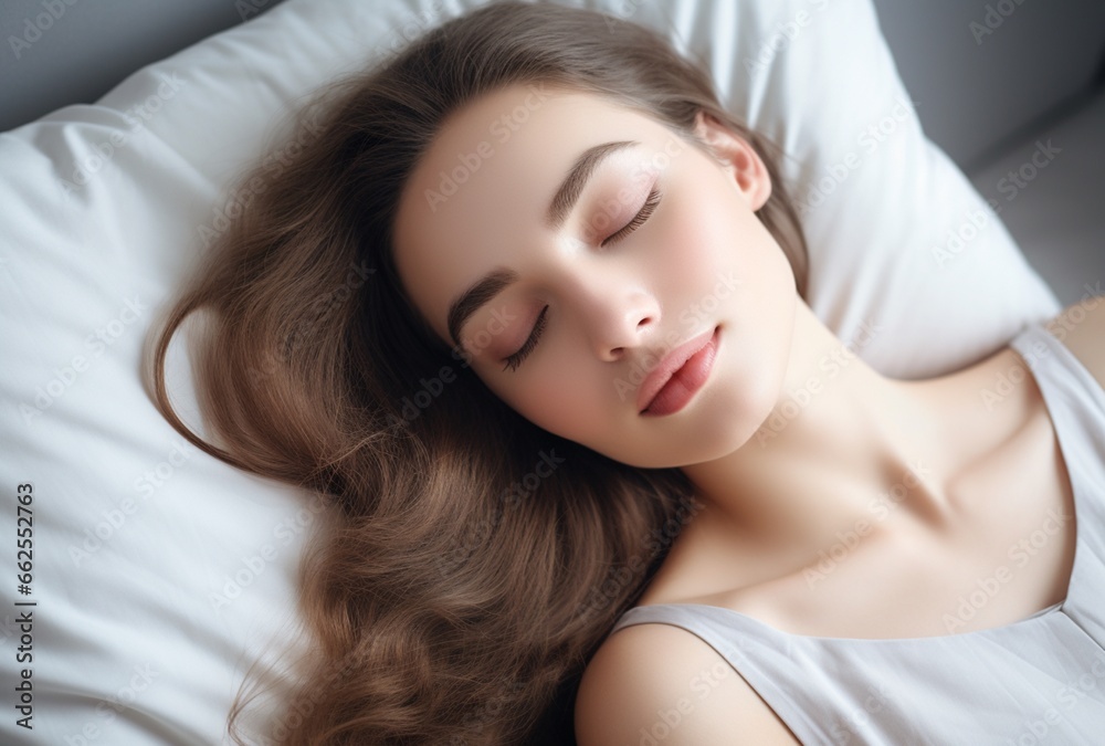 As dawn breaks, a young and beautiful woman lies in peaceful slumber As dawn breaks, a young and beautiful woman lies in peaceful slumber