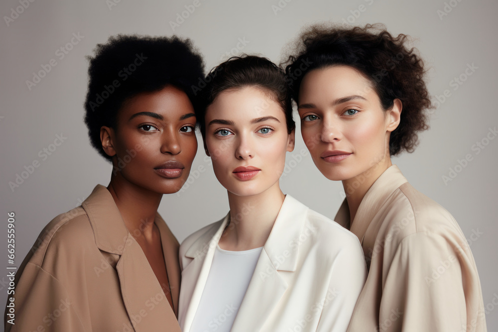 Three multiethnic women. Diversity and unity concept Three multiethnic women. Diversity and unity concept