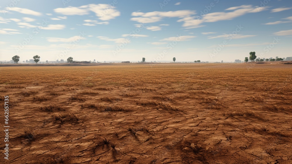 : A withered and drought-stricken farmland, a testament to agricultural challenges.
