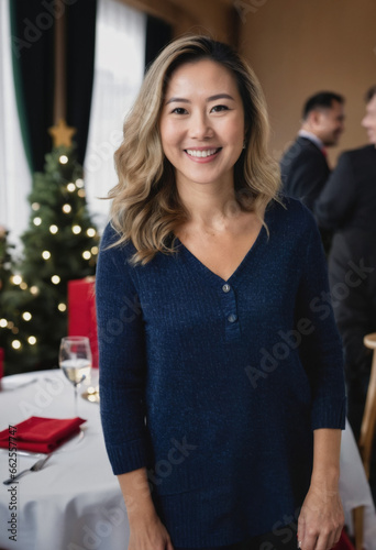 woman at a christmas party