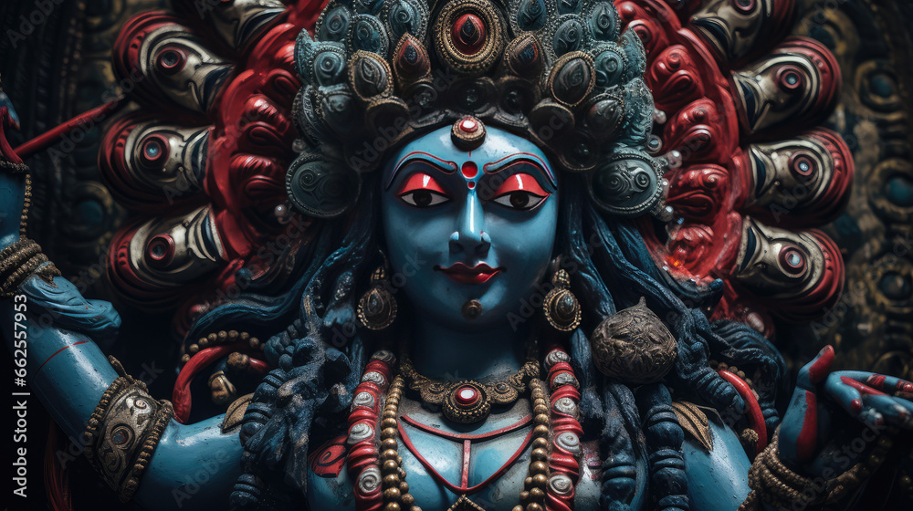 Goddess Kali idol in all its beauty - obrazy, fototapety, plakaty 
