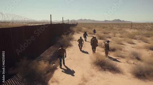 A group of migrants entered the U.S. from Mexico through a hole in the border fence near Sasabe, Arizona. The group turned themselves in to a waiting CBP agent. photo