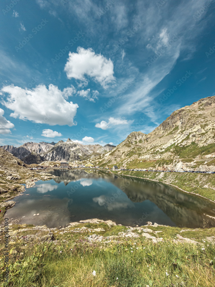 Reflection on lake in Italy