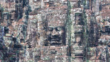 Ancient stone faces at sunset of Bayon temple, Angkor Wat, Siem reap, Cambodia.