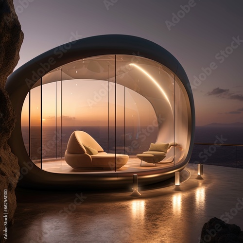 interior of modern building, futuristic style, 3D rendering