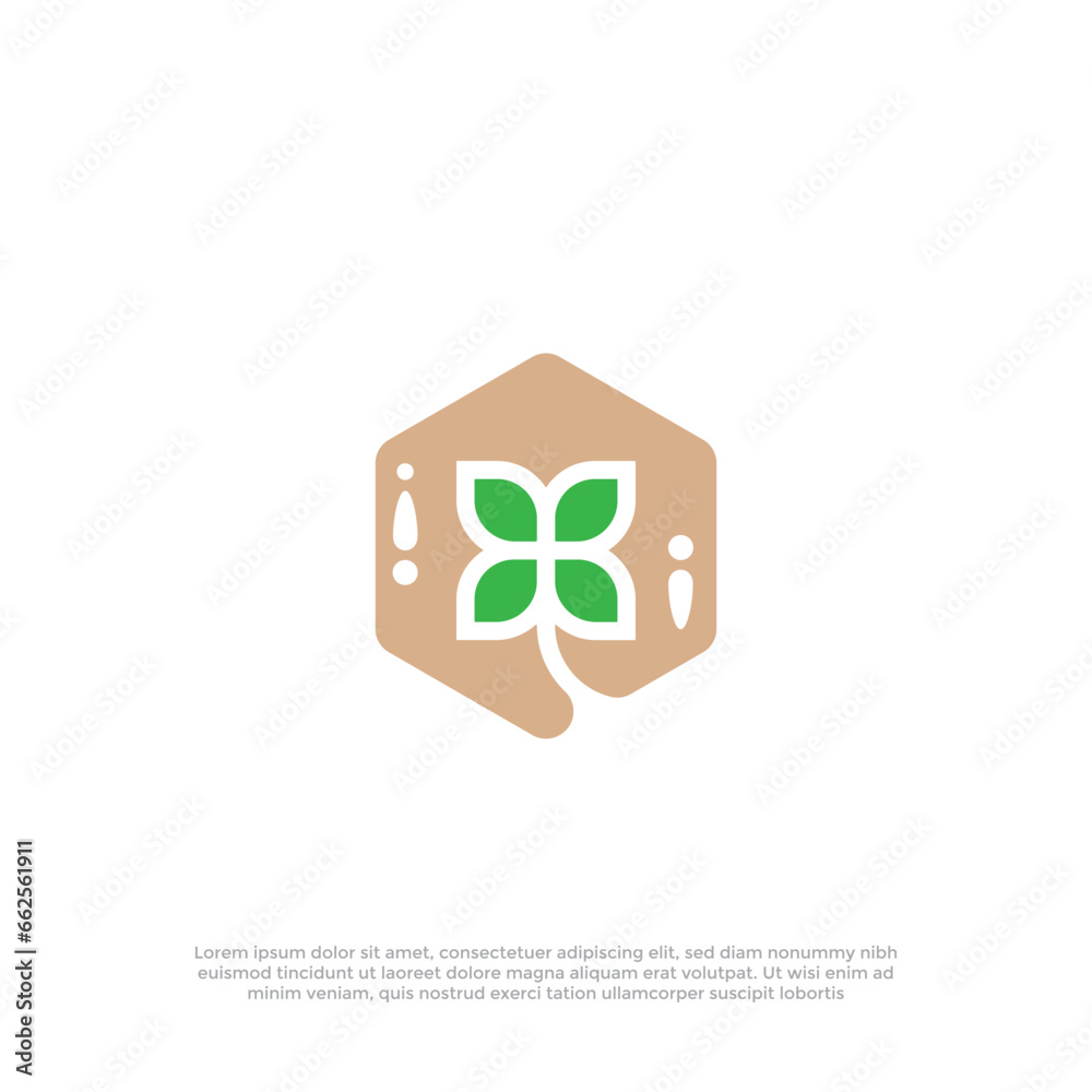 Hexagon leaf logo design vector template Hexagon leaf logo design vector template
