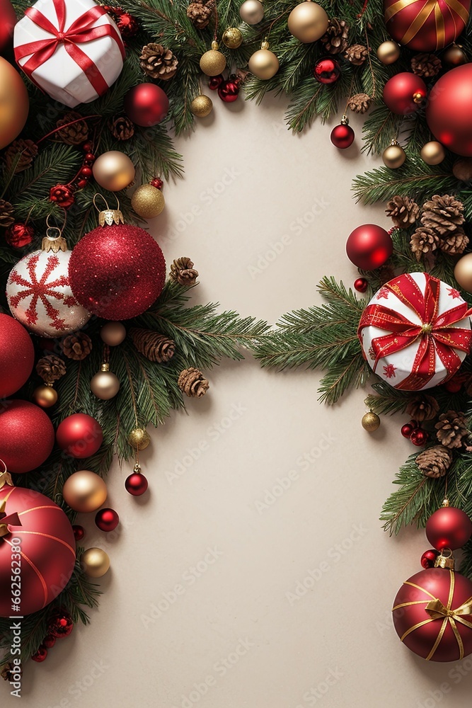 A beautiful red and gold Christmas wreath is adorned with white flowers and green pine branches, set against a pure white background. A beautiful red and gold Christmas wreath is adorned with white flowers and green pine branches, set against a pure white background.