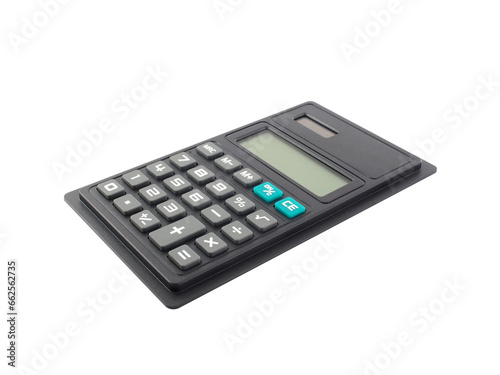 flat calculator isolated on transparent, electronic device for calculating