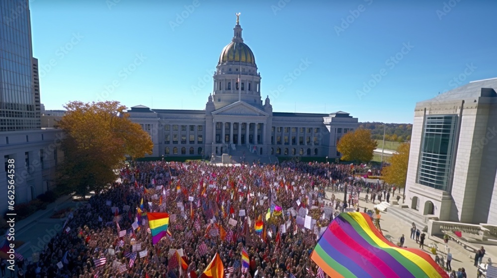 Des Moines, IowaUSA Sunday Rally to Resist. 2,000 people rallied outside the Iowa State Capitol in support of LGBTQ rights and against anti-LGBTQ bills moving through the legislature.