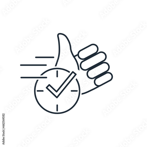 Quick results. Vector linear icon isolated on white background.