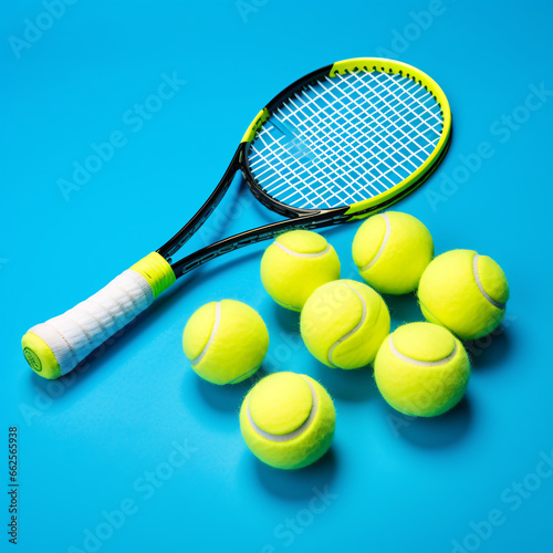 tennis ball on the court in sunny day © ZenArt