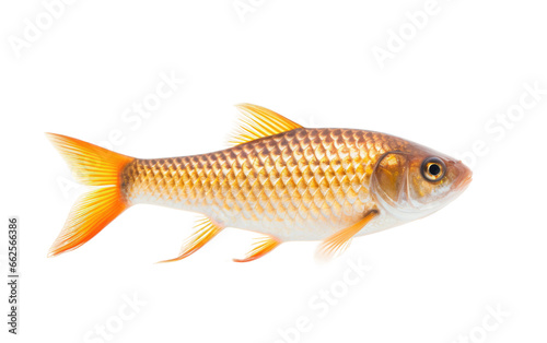 Yellow Fish Barb of Real Image Isolated on Transparent Background PNG.
