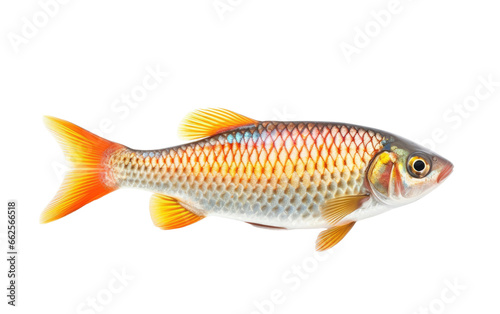 Yellow Boese Mani Cute Rainbowfish Isolated on Transparent Background PNG.