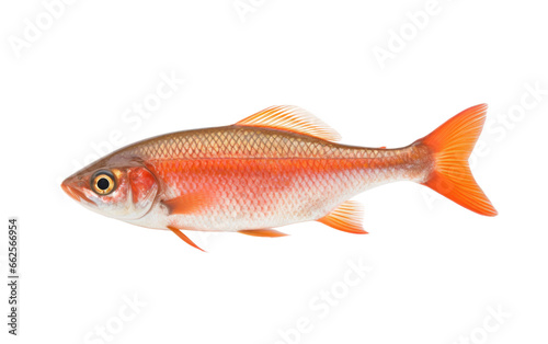 Stunning Characin Orange fish Isolated on Transparent Background PNG. © Haider