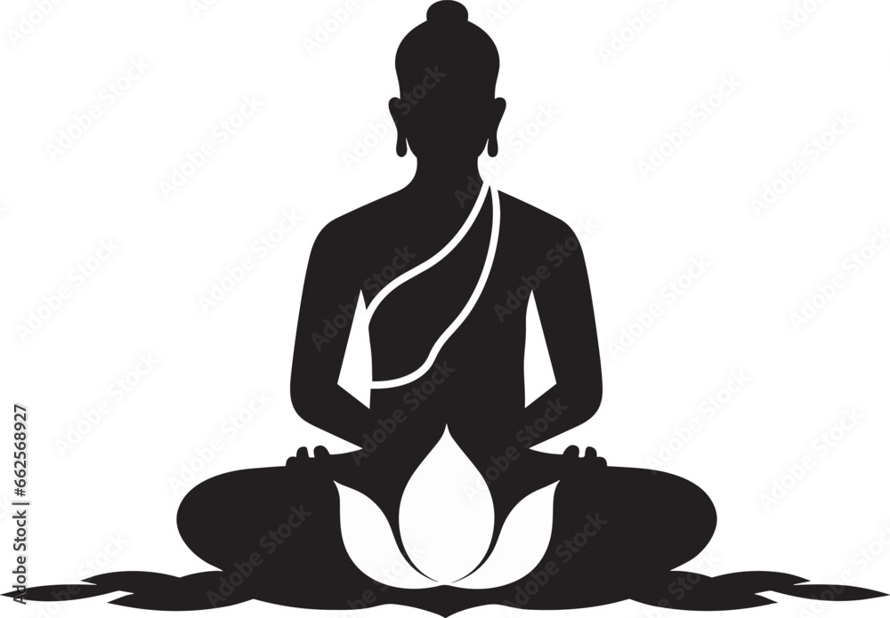 lord buddha vector illustration for logos, tattoos, stickers and wall decors