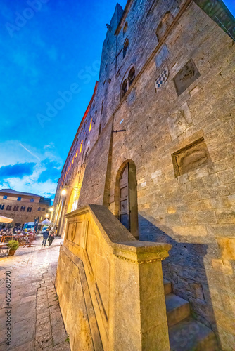 Volterra  Italy - October 14  2023  View of main city medieval square