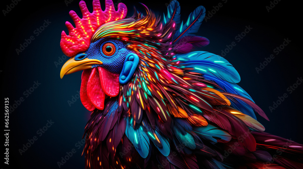 Neon chicken bird