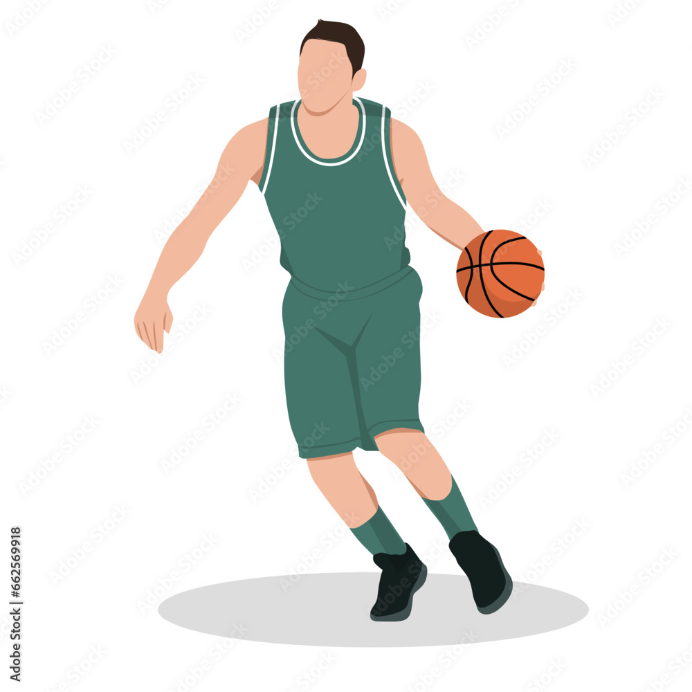 Vector illustration of basketball player isolated