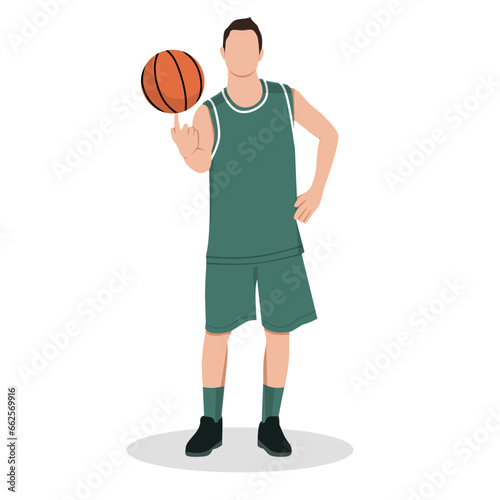 Vector illustration of basketball player isolated