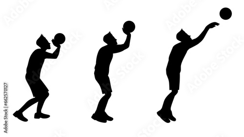 Flat design ilustration of man doing volley ball fos exercise,volley ball ilustration,education for childern