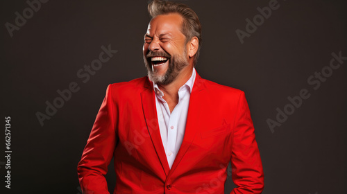 Radiant Red Revelry of a Joyful Gentleman