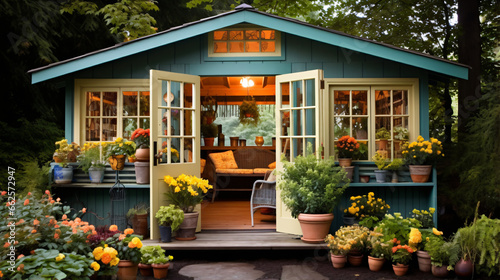 Patio garden shed