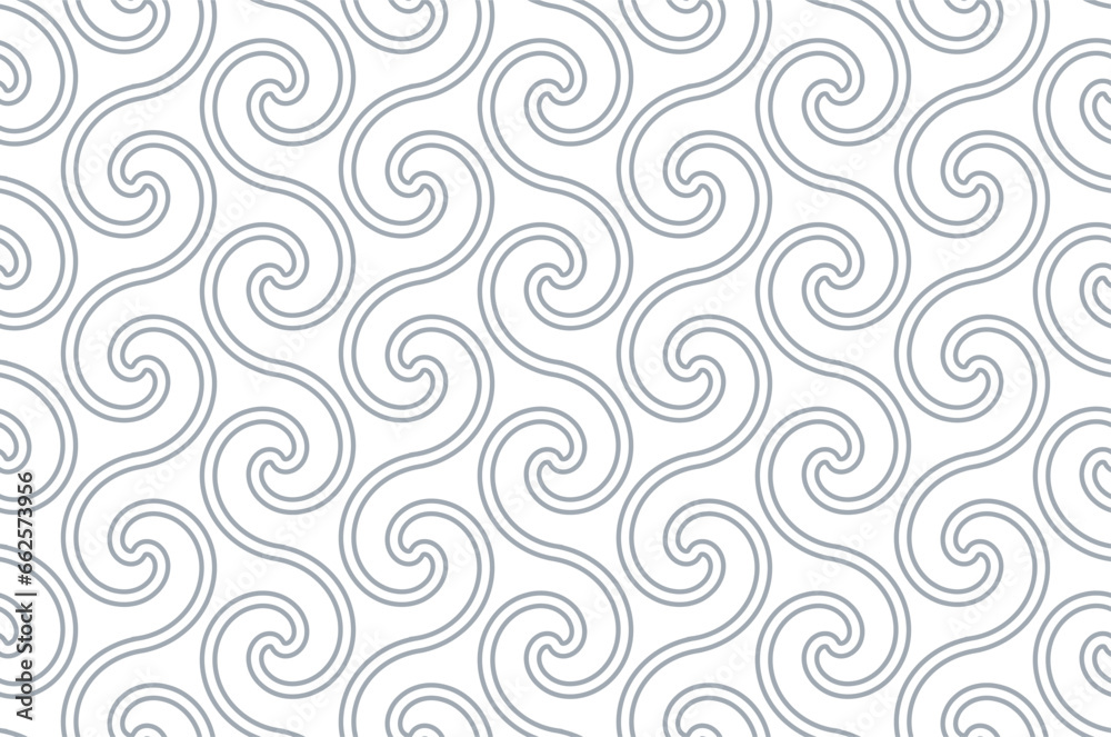 The geometric pattern with wavy lines. Seamless vector background. White and gray texture. Simple lattice graphic design. The geometric pattern with wavy lines. Seamless vector background. White and gray texture. Simple lattice graphic design.