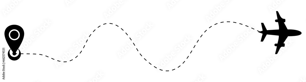 airplane route. Romantic travel, heart dashed line trace and plane routes isolated vector illustration. airplane route. Romantic travel, heart dashed line trace and plane routes isolated vector illustration.