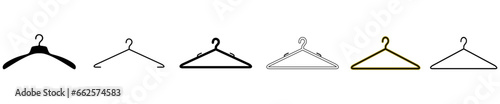 Clothes hanger silhouette collection. Vector illustration.