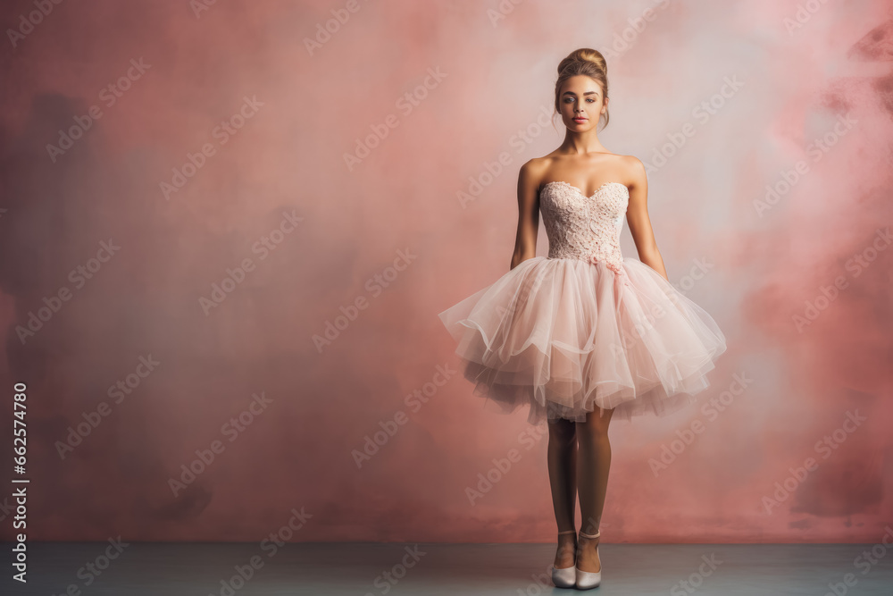 Ballerina isolated in pastel background Ballerina isolated in pastel background