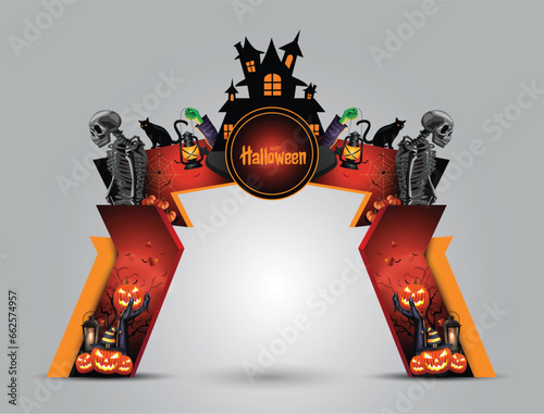 Printhappy halloween entrance arch design. vector illustration
