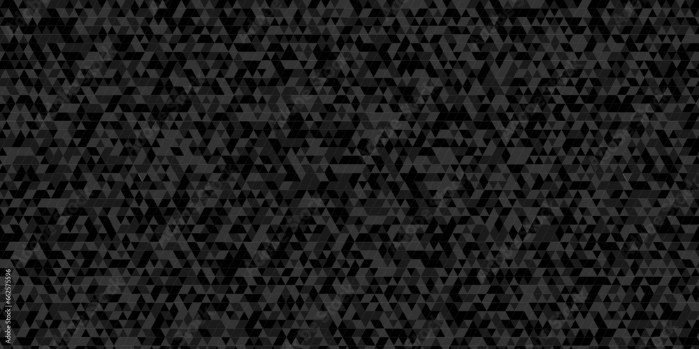 Fototapeta premium Modern abstract seamless geometric dark black pattern background with lines Geometric print composed of triangles. Black triangle tiles pattern mosaic background. 