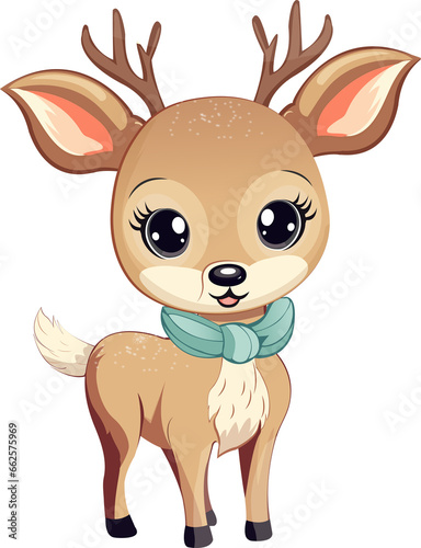 Cute christmas reindeer white background vector
