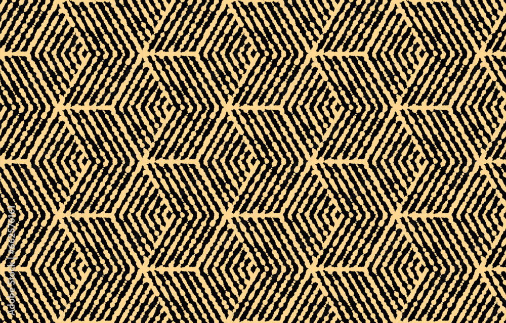 Abstract geometric pattern with stripes, lines. Seamless vector background. Gold and black ornament. Simple lattice graphic design Abstract geometric pattern with stripes, lines. Seamless vector background. Gold and black ornament. Simple lattice graphic design