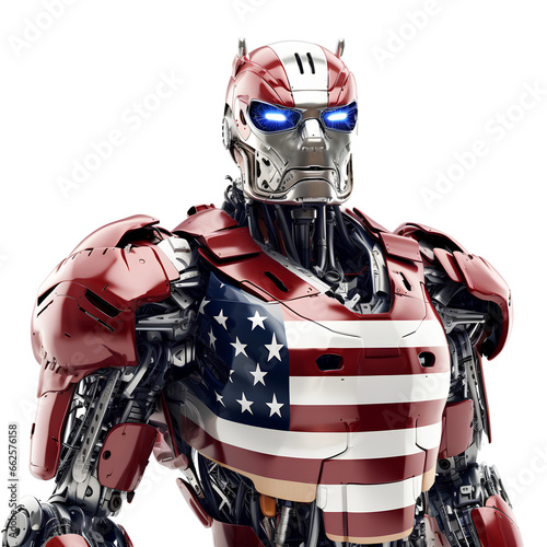 American robot on transparent background PNG