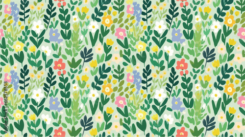green seamless flowers repeating pattern, flowers pattern, ditsy, liberty , meadow, floral