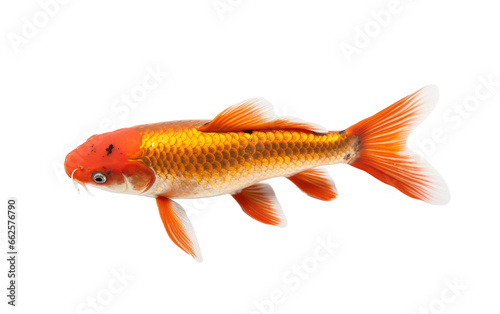 Beautiful Orange Koi Fish Isolated on Transparent Background PNG.