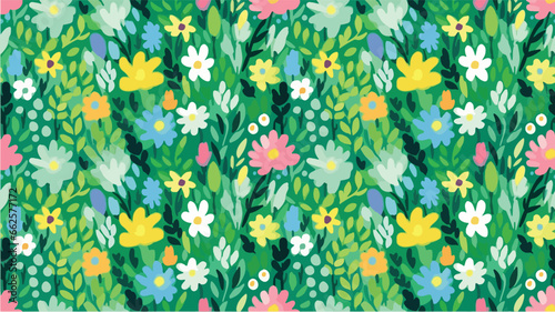 green seamless flowers repeating pattern, flowers pattern, ditsy, liberty , meadow, floral