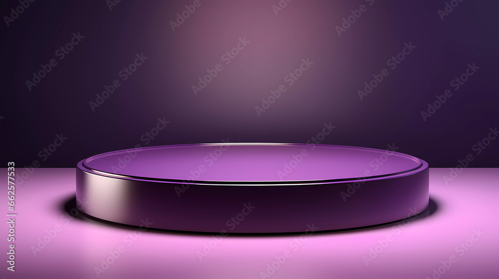 Minimalist circle podium for product display and presentation with royal purple colour. Empty royal purple podium for product presentations, advertising and promotions. Minimalist circle podium for product display and presentation with royal purple colour. Empty royal purple podium for product presentations, advertising and promotions.