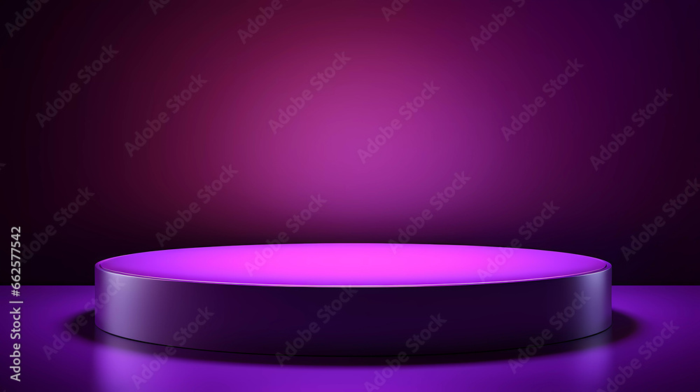 Minimalist circle podium for product display and presentation with royal purple colour. Empty royal purple podium for product presentations, advertising and promotions. Minimalist circle podium for product display and presentation with royal purple colour. Empty royal purple podium for product presentations, advertising and promotions.