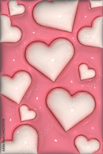 3D heart shaped mobile wallpaper graphics for illustration