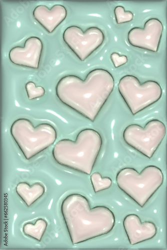 3D heart shaped mobile wallpaper graphics for illustration