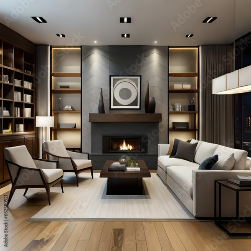 modern living room with fireplace © Sofia Saif