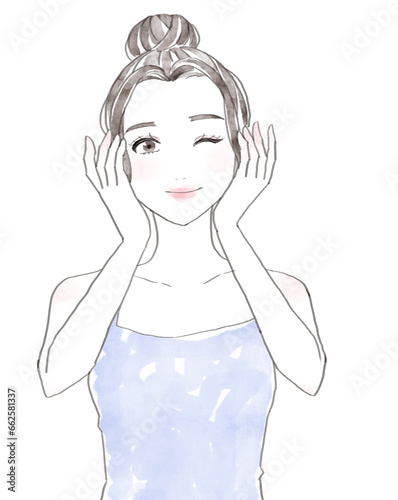 笑顔の女性