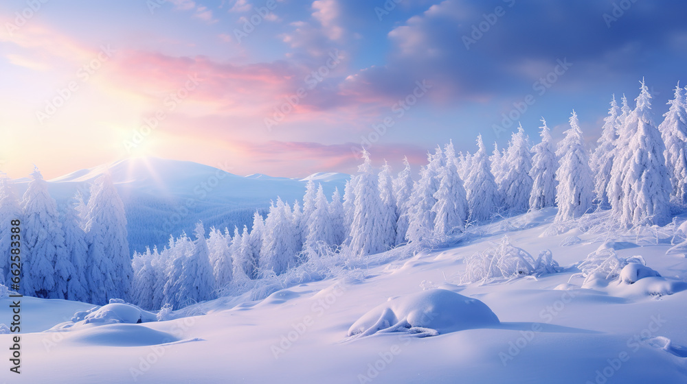 Mystical snowfalls create an enchanting and dreamlike landscape Mystical snowfalls create an enchanting and dreamlike landscape