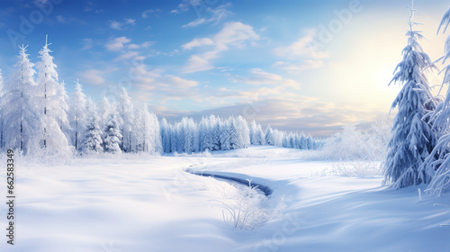 Mystical snowfalls create an enchanting and dreamlike landscape © IonelV