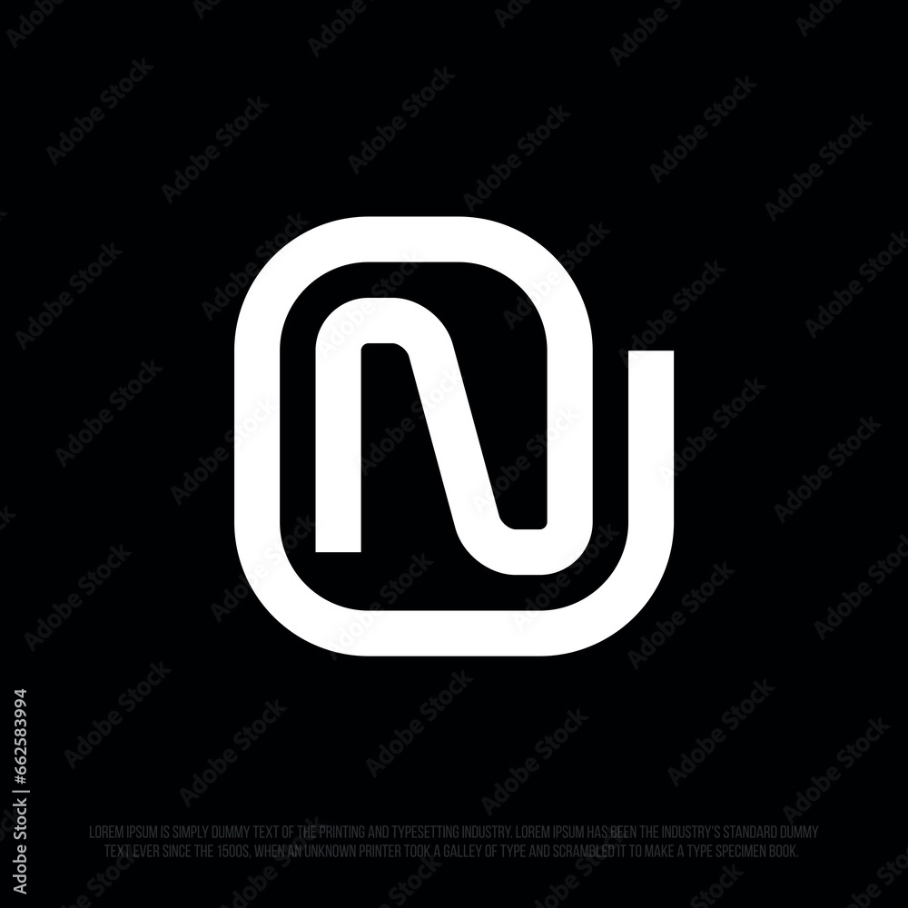 Modern professional logo in the shape of the letter N. Exclusive N shape