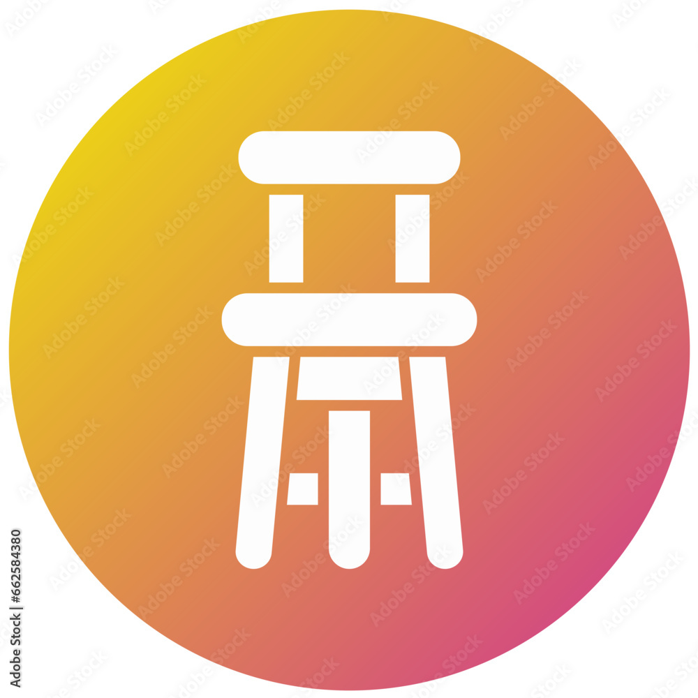 Bar Stool Vector Icon Design Illustration Bar Stool Vector Icon Design Illustration
