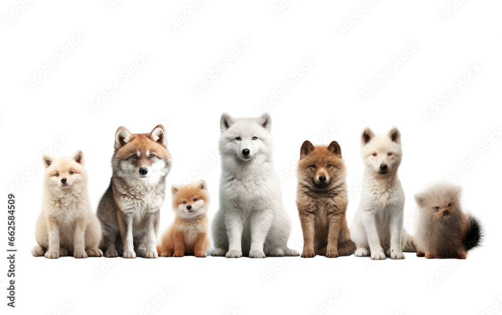 Different Domestic Animals with Cubs Isolated on Transparent Background PNG.