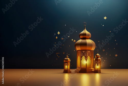 3D abstract background festive events, new year, elegant and modern, Islamic new year concept